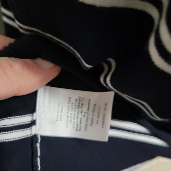 Talbots navy charming stripe cardigan size xlp - Picture 8 of 8